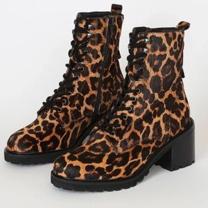 Seychelles Anthropologie irresistible calf hair‎ lace up mid calf boot size 6